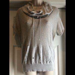 LOFT Grey SS Top with Funnel Hood Small